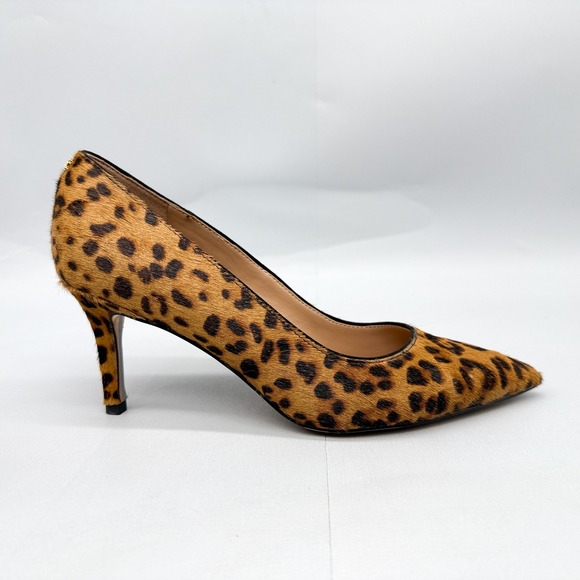 Sam Edelman Womens 6.5 Vienna Leopard Print Calf Hair Pointed Toe Pumps Heels - Picture 2 of 13